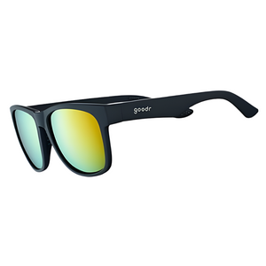 Goodr BFG Beelzebub's Bourbon Burpees Polarized Sunglasses on a white background