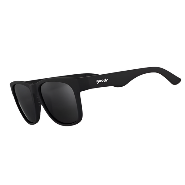 Goodr BFG Hooked On Onyx Polarized Sunglasses on a white background