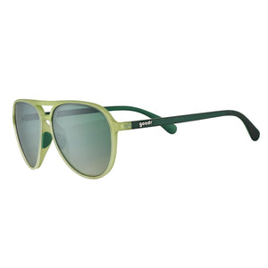 Green Goodr Mach G Buzzed on the Tower sunglasses on a white background.