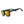 Goodr OG Whiskey Shots With Satan Sunglasses with black frame and yellow lenses on a white background.