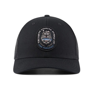 Front of the Grundens Bear Essentials Trucker Hat on a white background.