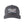 A gray and white trucker hat  from Grundéns with a logo and an illustration of a drift boat and a giant trout on the front, over a white background. 