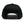 Back view of the Grundens Fish Bones Trucker Hat in black showing cloth back and adjustable snap strap, on a white background.