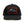 Front view of the Grundens Fish Bones Trucker Hat in black and featuring a logo patch with fish bones graphic, on a white background.