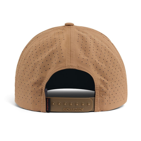 Grundéns Fish Fearlessly Vented Hat in clay brown on a white background.