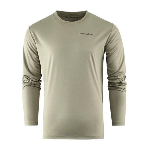 Forest green Men's Grundens DeadStick Tech Tee on a white background.