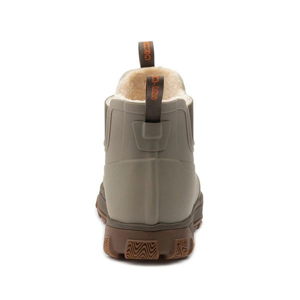 Grundens Men's Deviation Sherpa Ankle Boot in brown on a white background.
