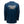 Back of the Grundens Men's Drift Boat Long Sleeved Tech Tee in blue abyss, with the drift boat graphic in the center and on a white background.