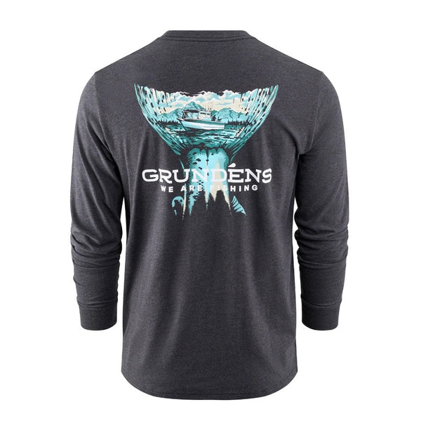Grundéns Men's Salmon Tailscape Long Sleeved Tee