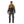 Person wearing a brown jacket under the Grundéns Men's Vector Zip-Front Stockingfoot Waders, against a white background.