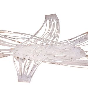 Skeins of glow in the dark Hareline aqua glow crazy legs on a white background.