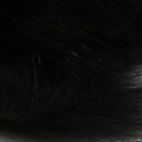 closeup of dyed black arctic fox fur used for fly tying