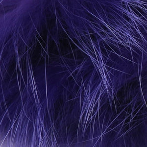 closeup of dyed purple arctic fox fur used for fly tying