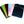 group of different color shiny chockletts loco foam for fly tying fanned over whit background