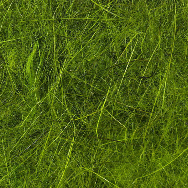 Close up loose rabbit hair dubbing olive hare's ear.