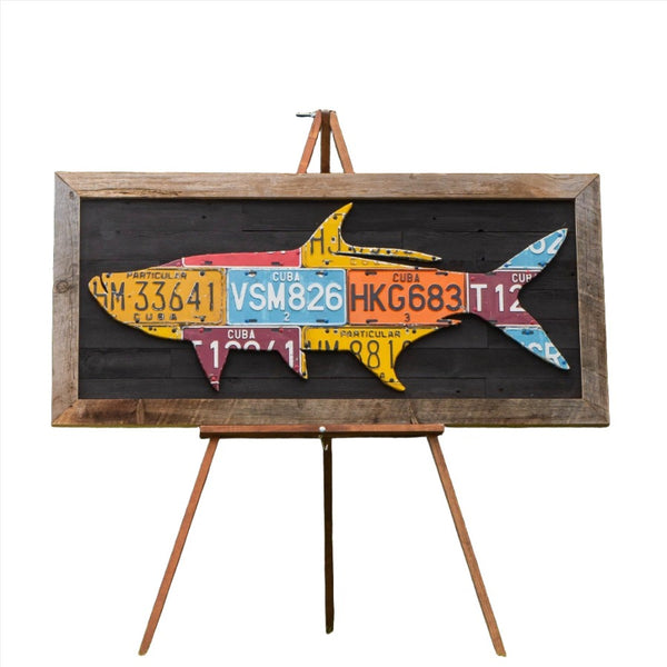 Cody's Fish Art Cuba Tarpon License Plate Art - Framed