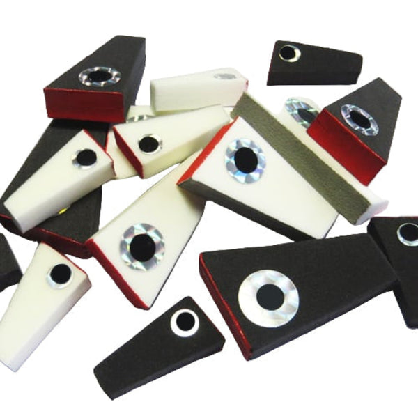 Collection of Just Add H2O NYAP Foam Popper Bodies in black and white on a white background.