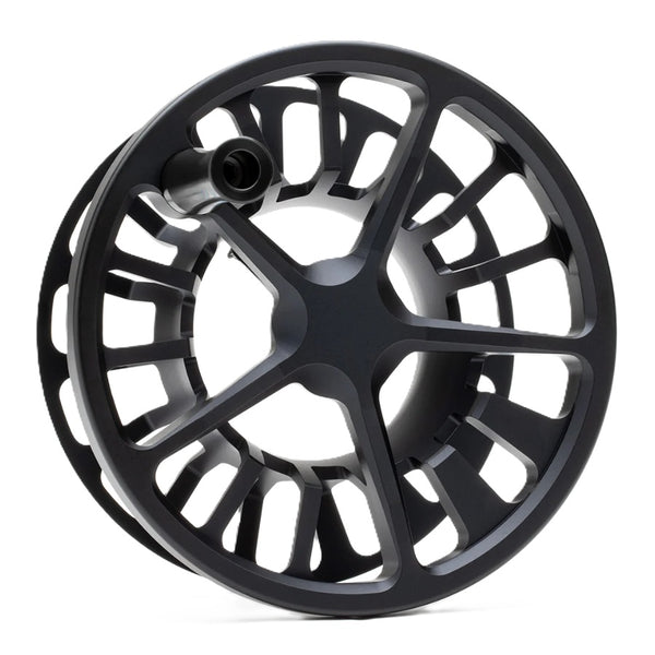 Spool for the Lamson ARX II Full Frame Fly Fishing Reel in all black, on a white background.