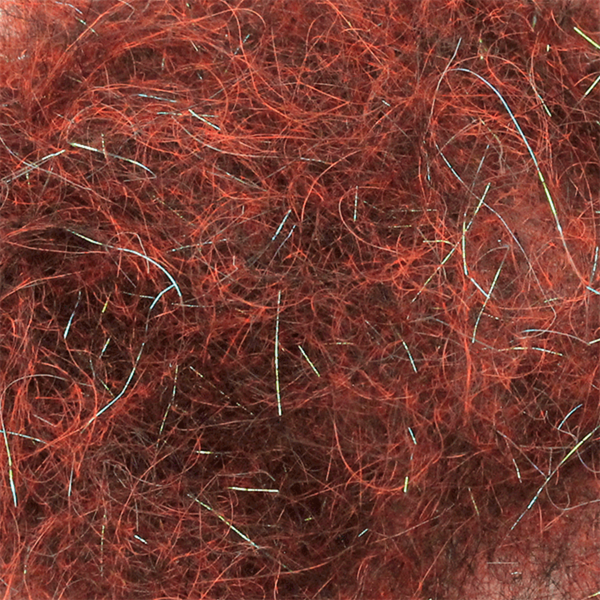 Close-up of blood leech color MFC Arizona Mega Simi Seal Dubbing fly tying material.