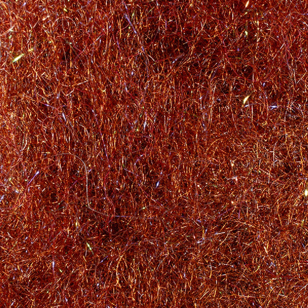 Close up of UV Copper Brown MFC Chub Dub synthetic fly tying dubbing.