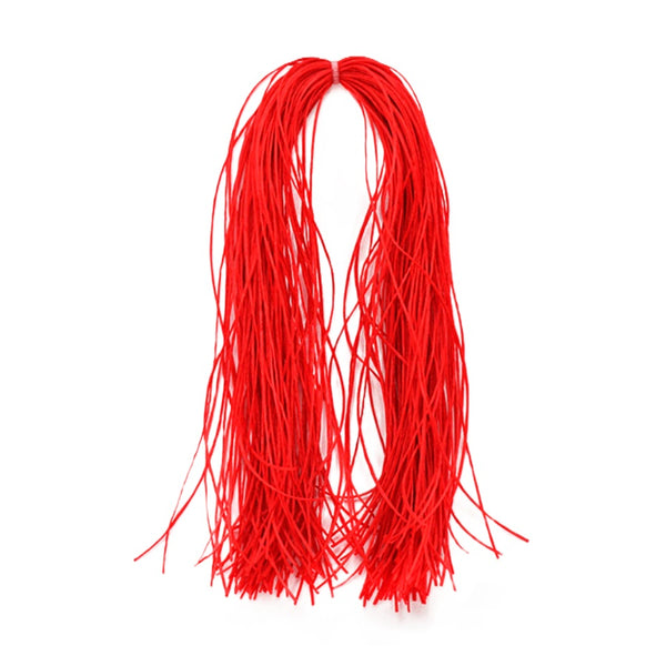 Red color hank of MFC Sexi Floss Fly Tying Silicone Legs on a white background.