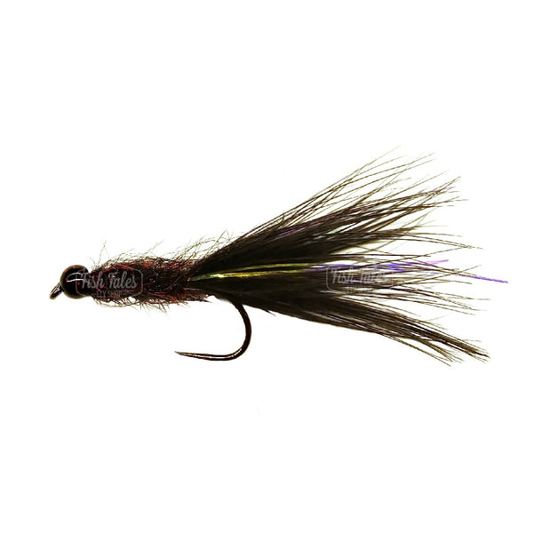 MH Flies Max's Bloody Black Leech Barbless Freshwater Streamer