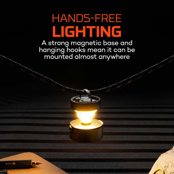 Nebo Poppy Pocket Lantern infographic showing the hands free lighting option.