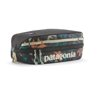 Patagonia Black Hole Cube 3-Liter in Kaleido Black with white logo on a white background.