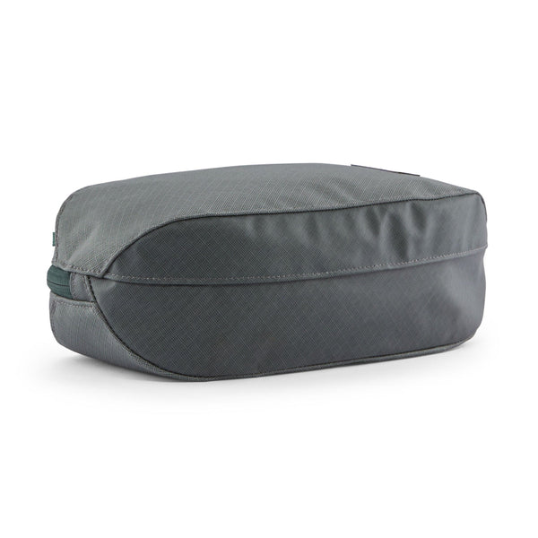 Back side of the Patagonia Black Hole Cube 3-Liter in Noble Grey on a white background.