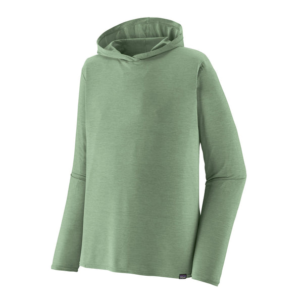 Ellwood Green Patagonia Men's Cap Cool Daily Hoody on a white background.