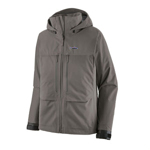 The Patagonia Men's Swiftcurrent Wading Jacket in noble grey shown against a solid white background.