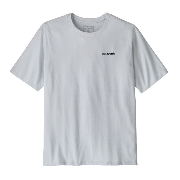 Front of the Patagonia Take a Stand Responsibili-Tee in white color on a white background.