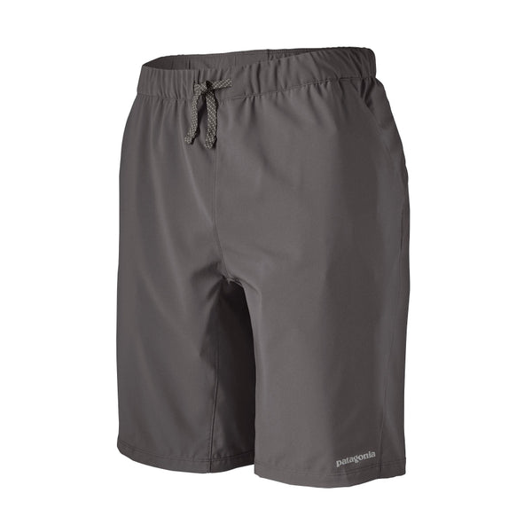 Forge grey Patagonia Men's Terrebonne Shorts showing the drawstring waist on a white background.