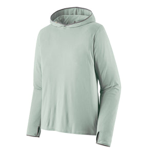 Patagonia Men's Tropic Comfort Natural UPF Hoody in wispy green, on a white background.