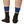 Black Patagonia Merino Crew socks with blue top and yellow fitz roy stripe on a white background.