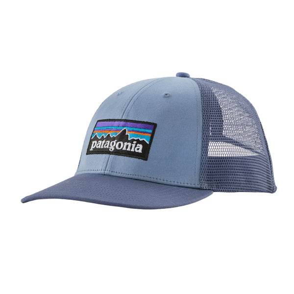 Barnacle Blue Patagonia LoPro Trucker Hat with the P-6 Patagonia logo on the front panel, on a white background.