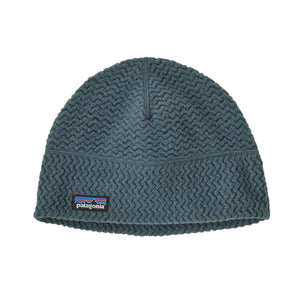 A summit blue Patagonia R1 Air Fleece Beanie on a white background.
