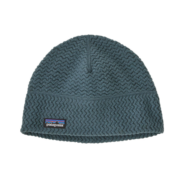 A summit blue Patagonia R1 Air Fleece Beanie on a white background.