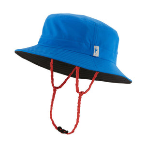 Patagonia Surf Brimmer Bucket Hat in Vessel Blue on a white background.
