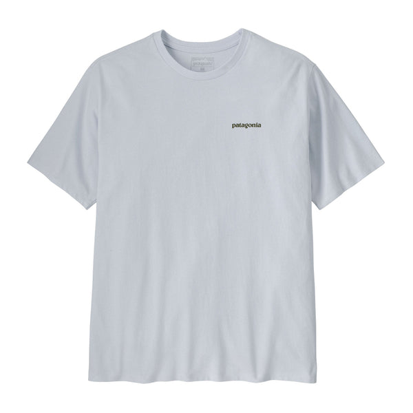 Front of the Patagonia Take a Stand Responsibili-Tee in white color on a white background.