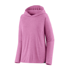 Brisk purple Patagonia Women's Cap Cool Daily Hoody on a white background.