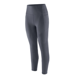 Smolder blue Patagonia Women's Maipo 7/8 Stash Tights on a white background.