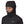Woman wearing a black Patagonia Women's Nano Air Light Hybrid Jacket showing the hood details on a white background.
