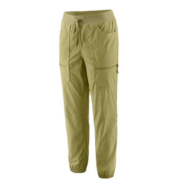 The Patagonia Women's Quandary Joggers in gumtree green, on a white background.