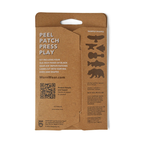 Patagonia Worn Wear Patch Kit packaging on a white background.