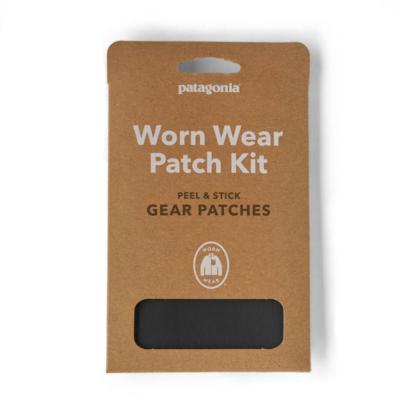 Patagonia Worn Wear Patch Kit packaging on a white background.