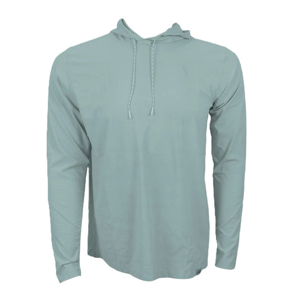 Clearwater blue Rep Your Water Men's Flolite UPF Sun Hoody on a white background.