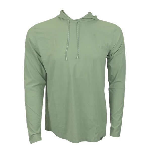 Lichen green Rep Your Water Men's Flolite UPF Sun Hoody on a white background.