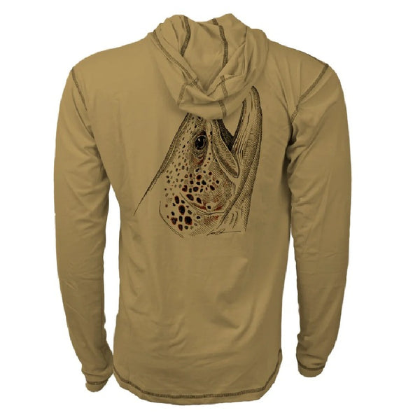 Rep Your Water Men's Rising Brown Merino Breeze UPF-30 Sun Hoody