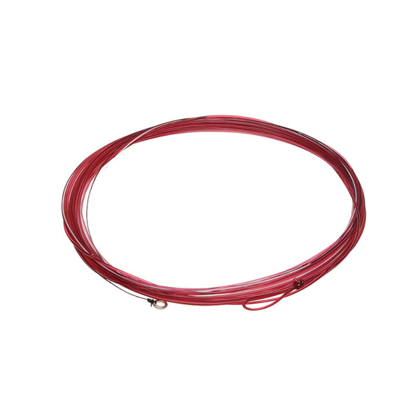 Coil of Rio Euro Nymph Leader in brown on a white background.